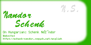 nandor schenk business card